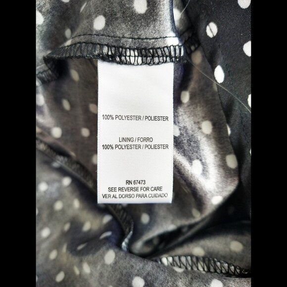 Black & White Polka Dot Julian Taylor Dress with Sheer Cut-out and Pocket… - Picture 6 of 7